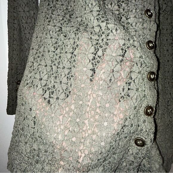 New, Natural Life Button Down Long Sleeve Lace Blouse Shirt Top - Picture 6 of 12